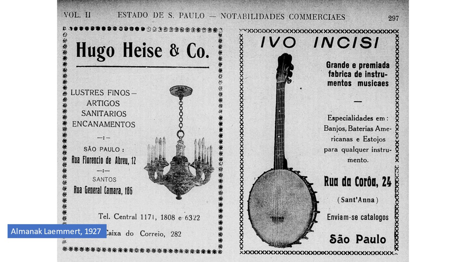 Annonce d'Ivo Incisi dans un almanach